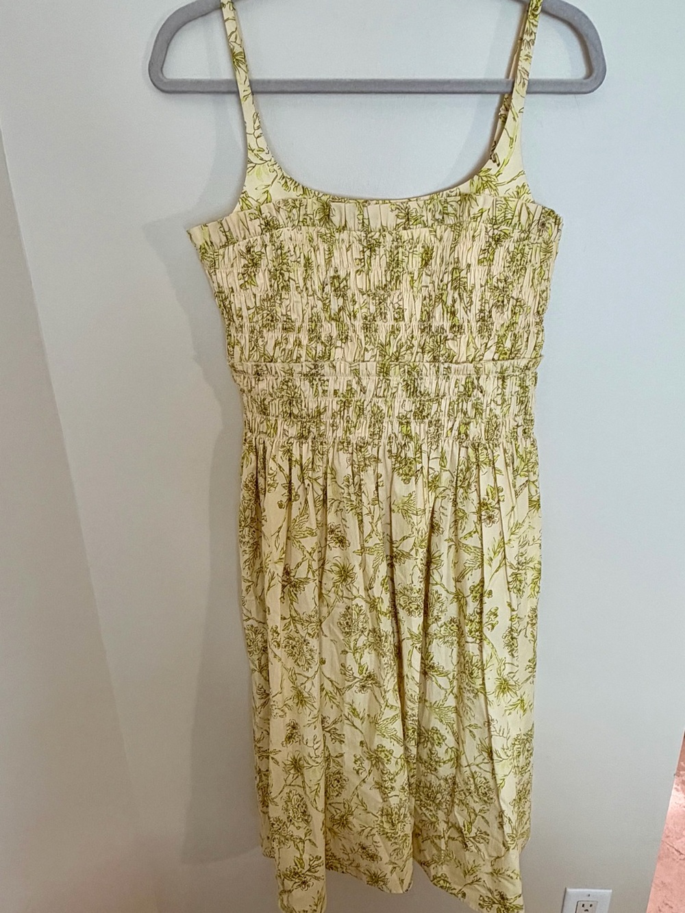 Hutch Yellow Floral Smocked Sleeveless Sundress Midi Dress